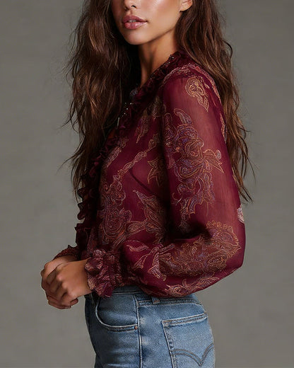 KATIE™ | Ruffle Zip Blouse