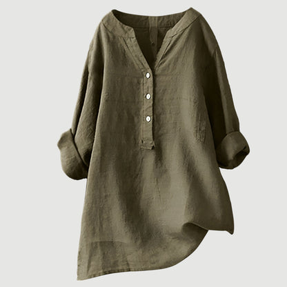 MARJORIE™ | Linen Button Blouse
