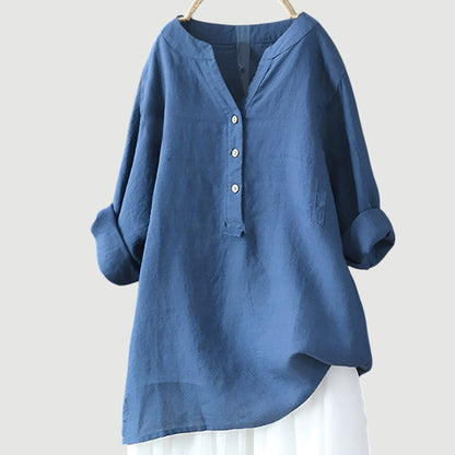 MARJORIE™ | Linen Button Blouse
