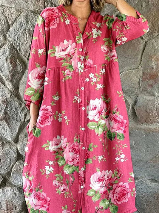MADDIE™ | Cotton Floral Shirt Dress