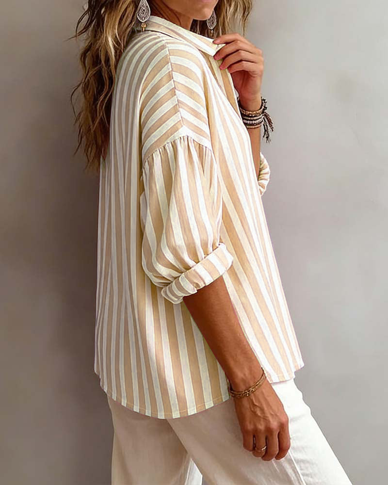 FELICITY™ | Striped Collared Blouse