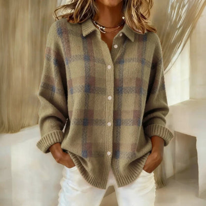 JANETTE™ | Plaid Knit Cardigan