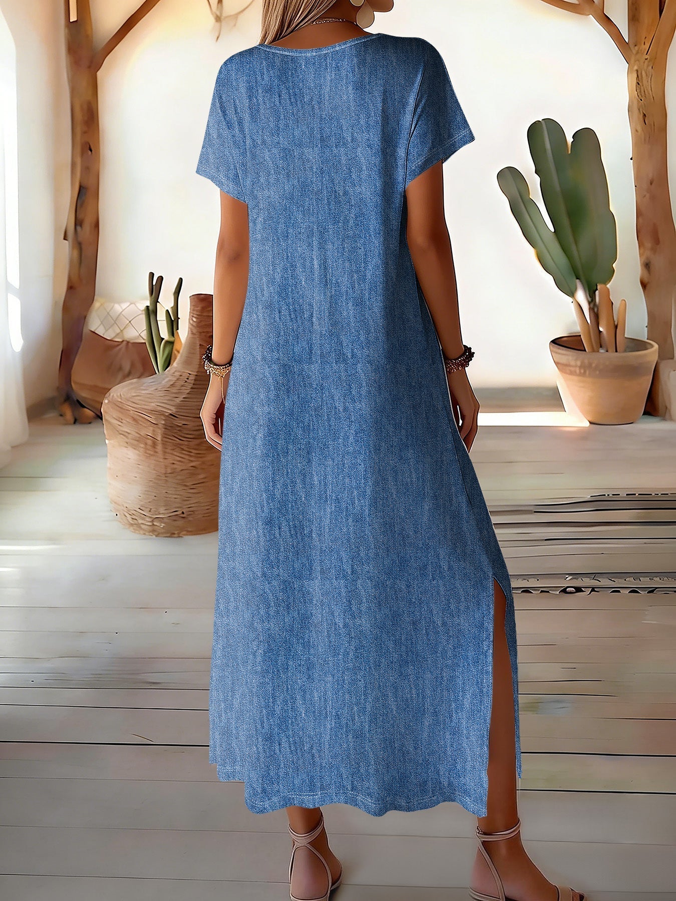 BILLIE™ | Button-Through Denim Dress