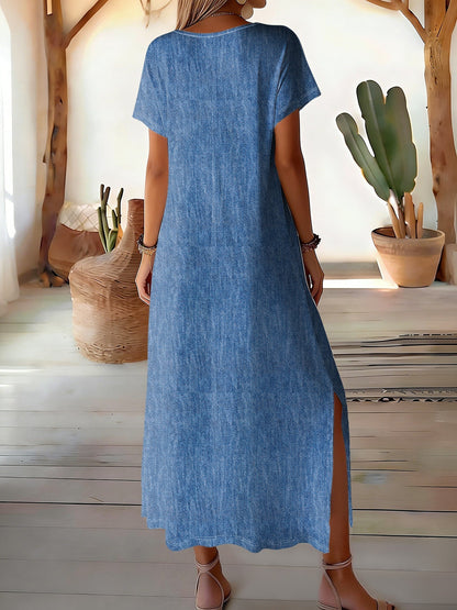 BILLIE™ | Button-Through Denim Dress