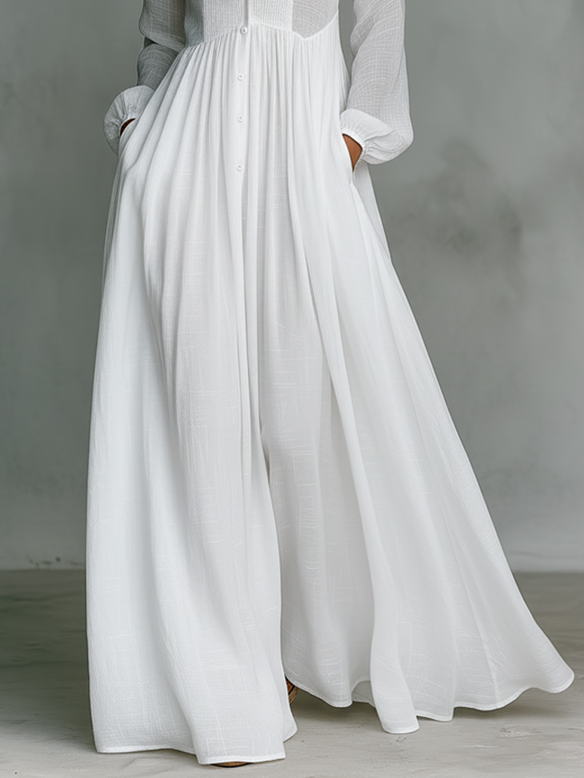 FLORENNE™ | Button-Front Maxi Dress