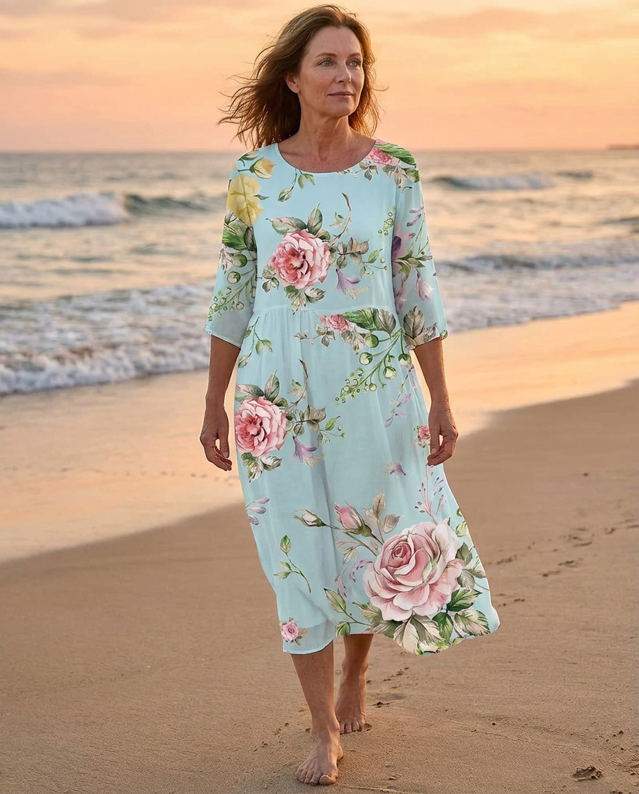 KEELY™ | Relaxed Floral Midi Dress
