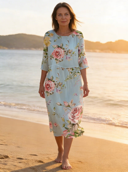 KEELY™ | Relaxed Floral Midi Dress