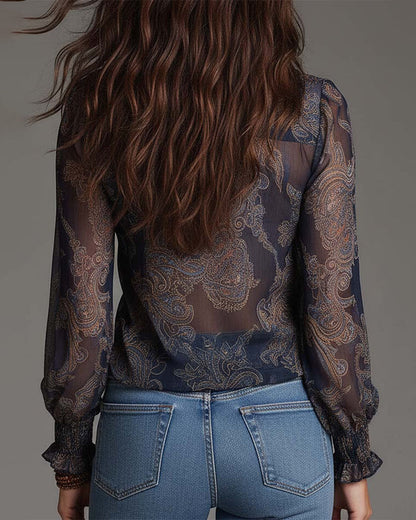 KATIE™ | Ruffle Zip Blouse