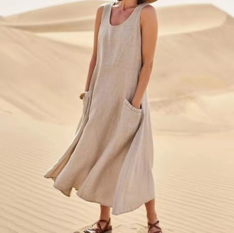 NANCY™ | Cotton-Linen Summer Dress
