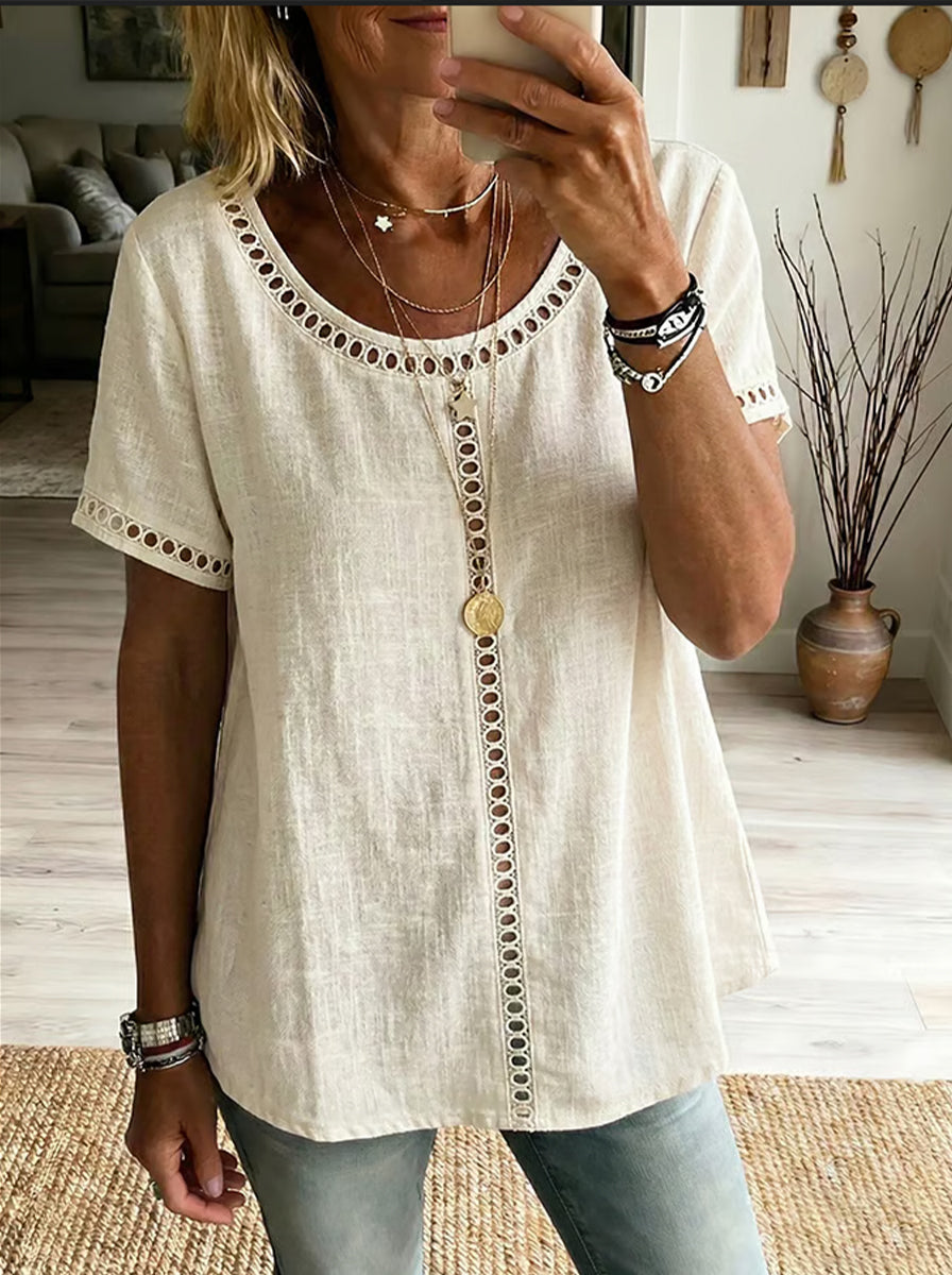 CATHERINE™ | Detail Linen Top