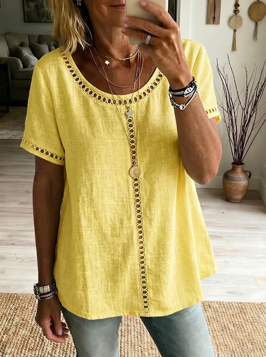 CATHERINE™ | Detail Linen Top