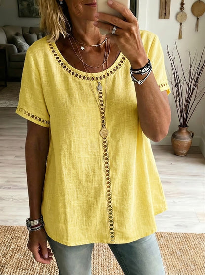 CATHERINE™ | Detail Linen Top