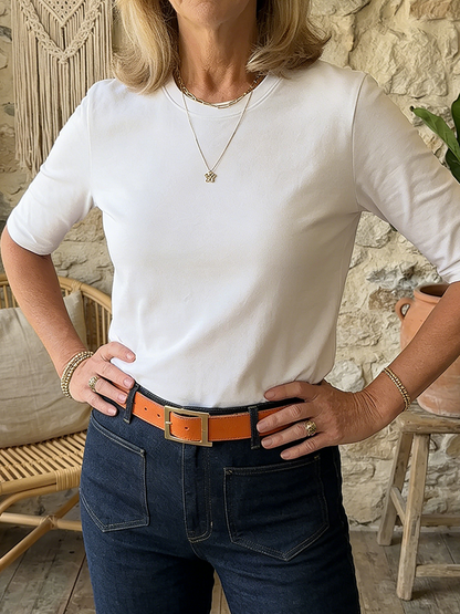 CELINE™ | Cotton Half-Sleeve Tee