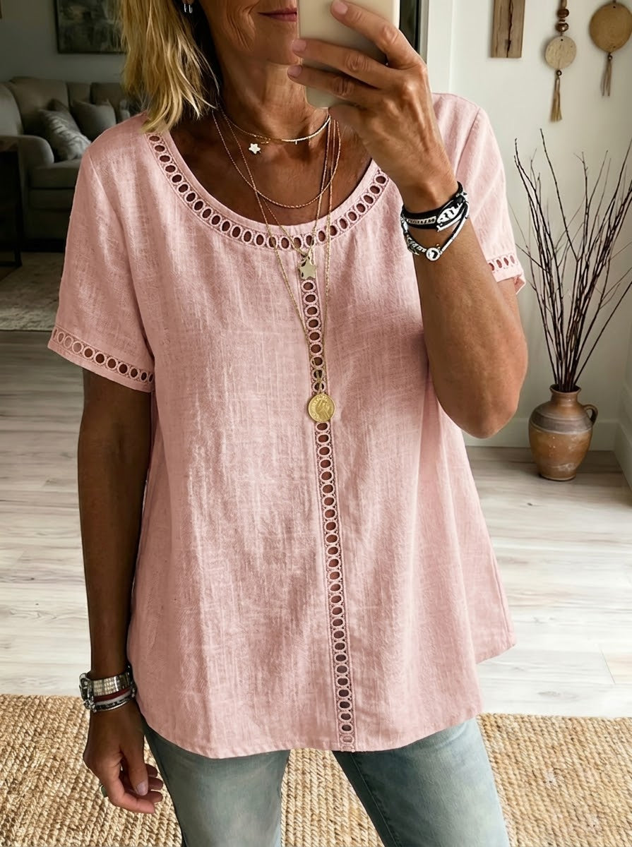 CATHERINE™ | Detail Linen Top