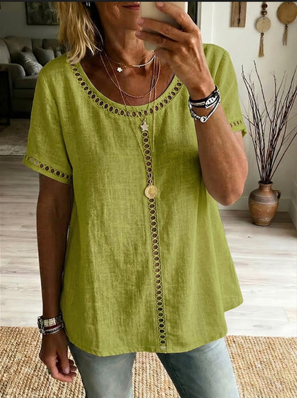 CATHERINE™ | Detail Linen Top