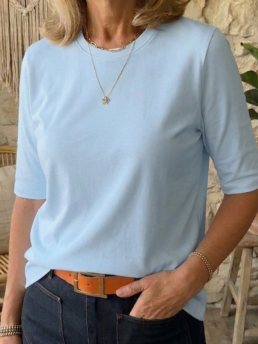 CELINE™ | Cotton Half-Sleeve Tee