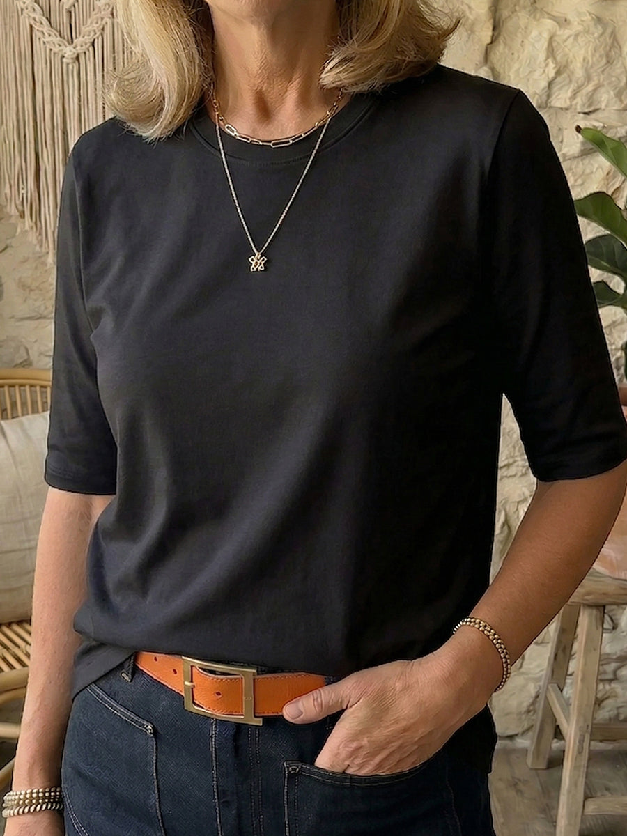CELINE™ | Cotton Half-Sleeve Tee