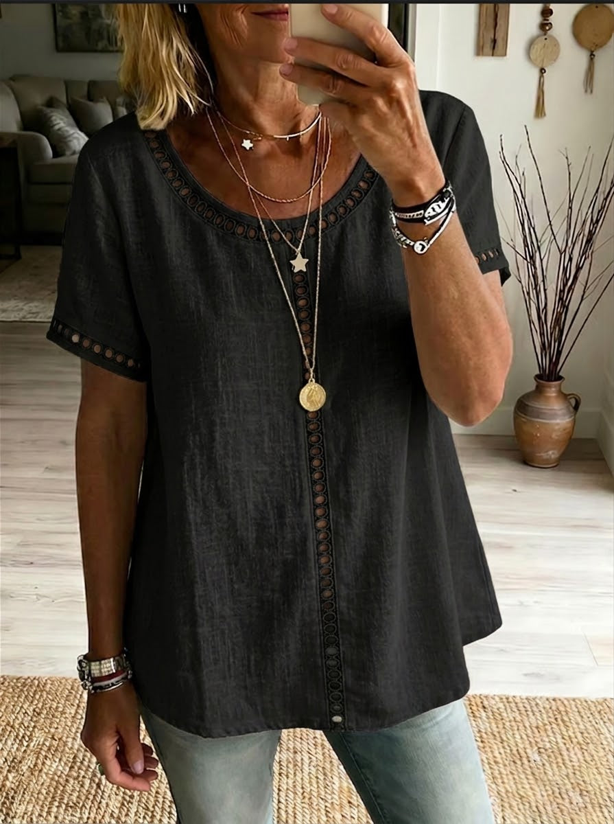 CATHERINE™ | Detail Linen Top