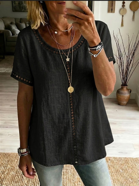 CATHERINE™ | Detail Linen Top