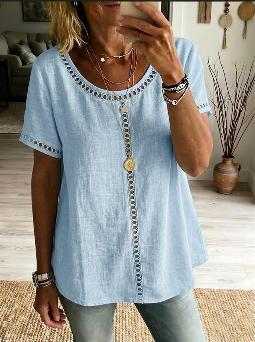 CATHERINE™ | Detail Linen Top