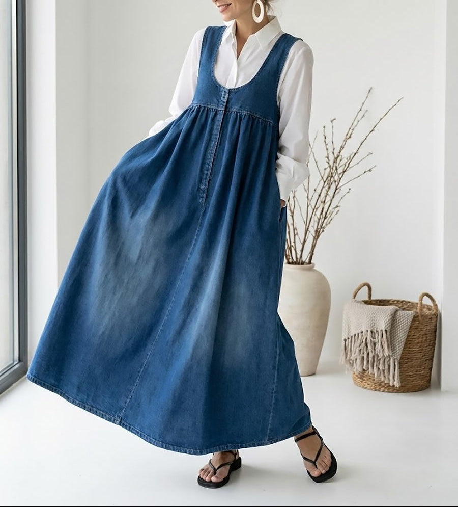 HANNAH™ | Denim Maxi Dress