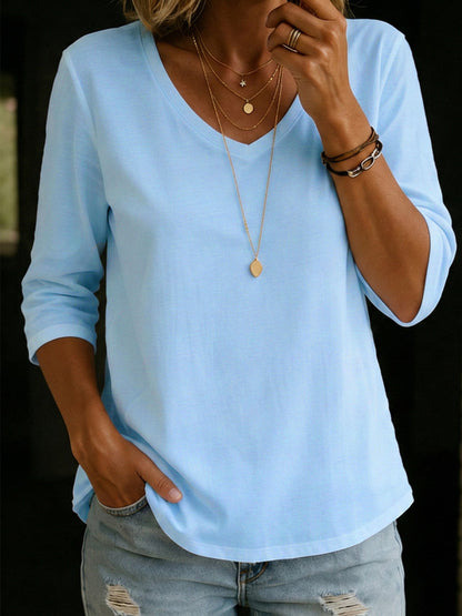 INA™ | Cotton V-Neck Top