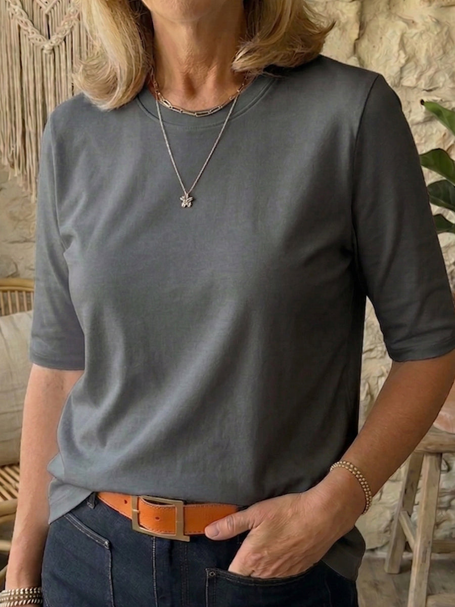 CELINE™ | Cotton Half-Sleeve Tee