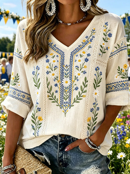 DOROTHY™ | Embroidered Linen Top