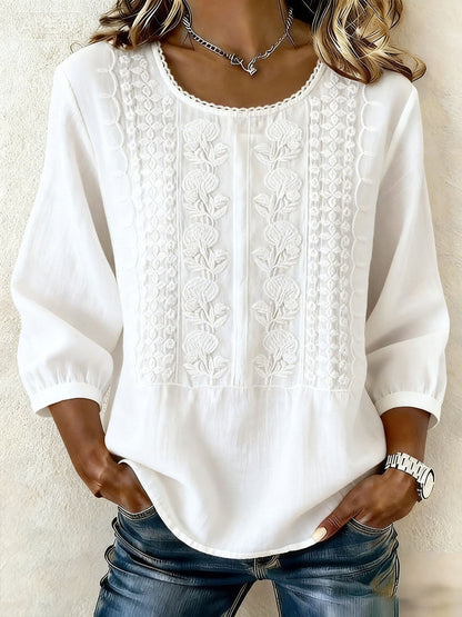 CALLIE™ | Embroidered Linen Top