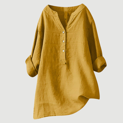 MARJORIE™ | Linen Button Blouse