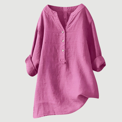 MARJORIE™ | Linen Button Blouse