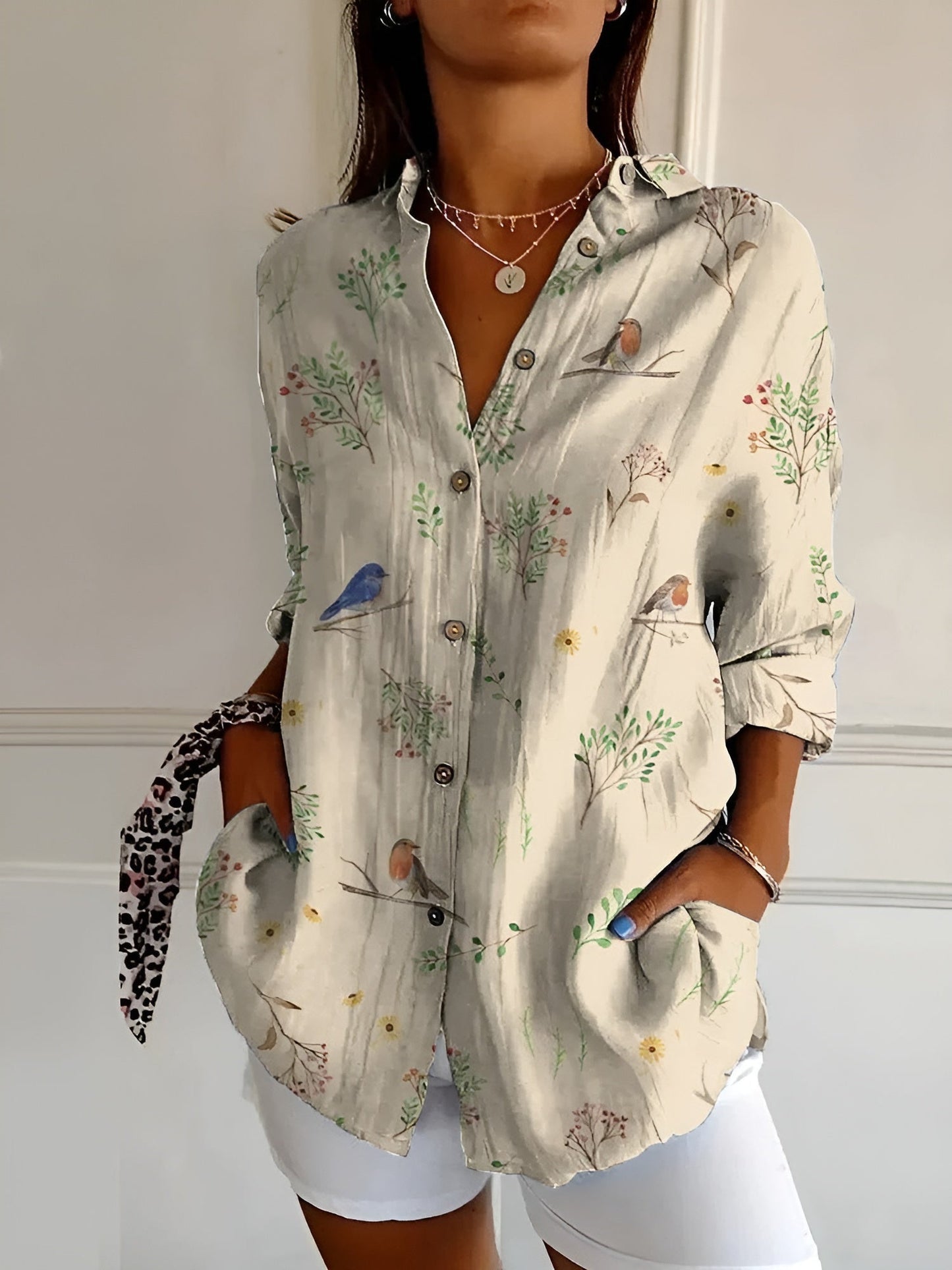 KAITLYN™ | Patchwork Button Blouse