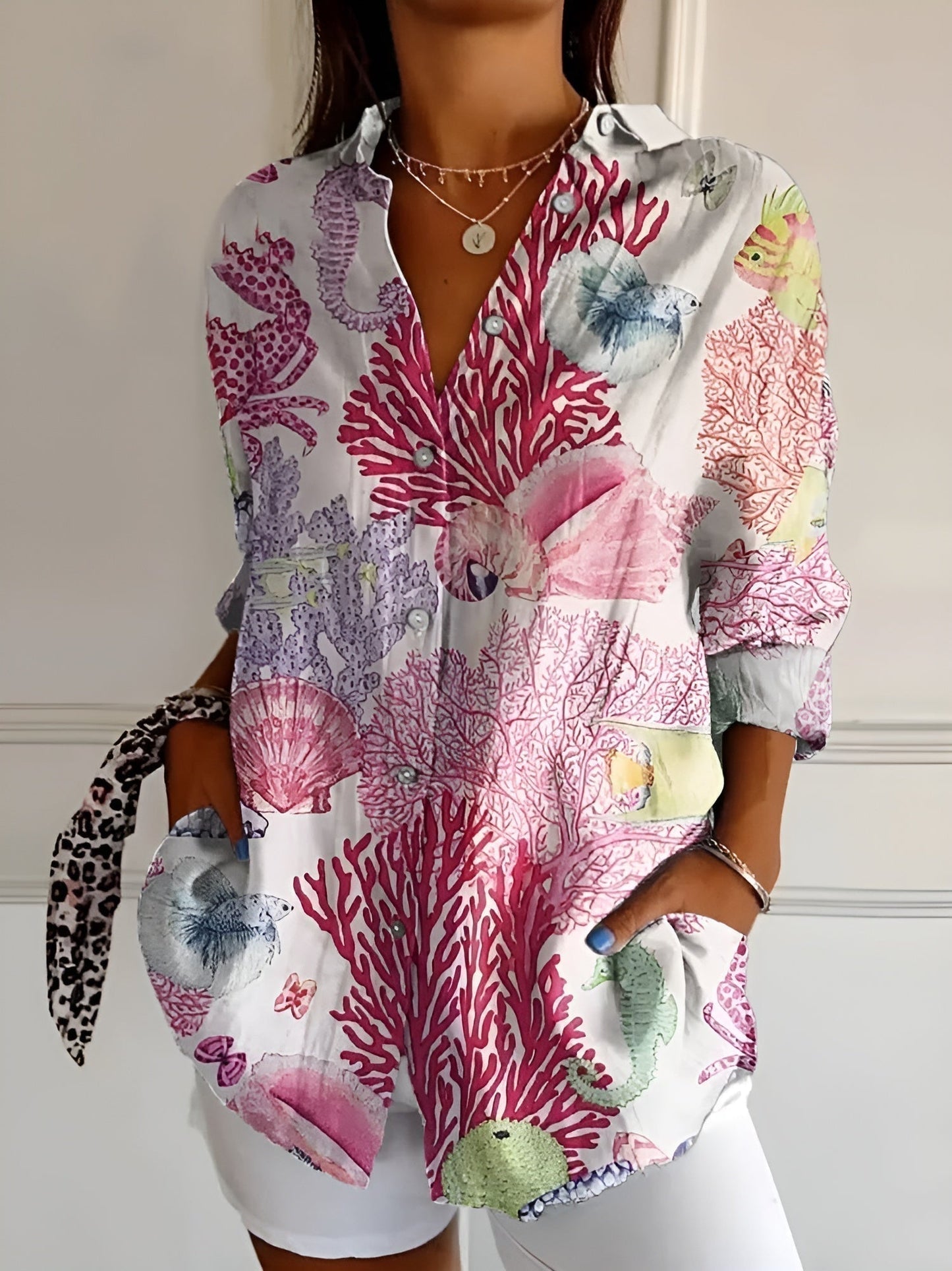 KAITLYN™ | Patchwork Button Blouse
