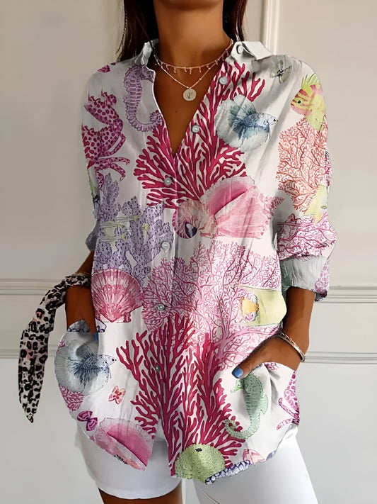 KAITLYN™ | Patchwork Button Blouse