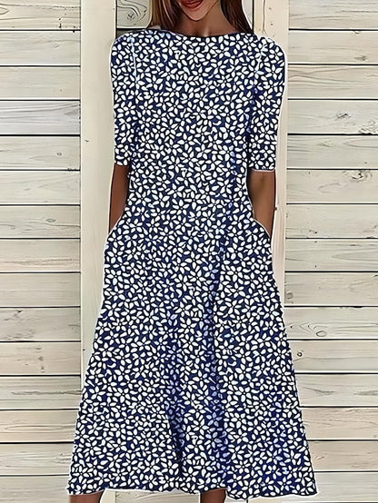CARMEN™ | Leaf Print Midi Dress
